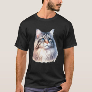 T-shirt Portrait de chat sibérien