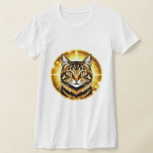 T-shirt Portrait de chat tabby doré avec lumière radiante
