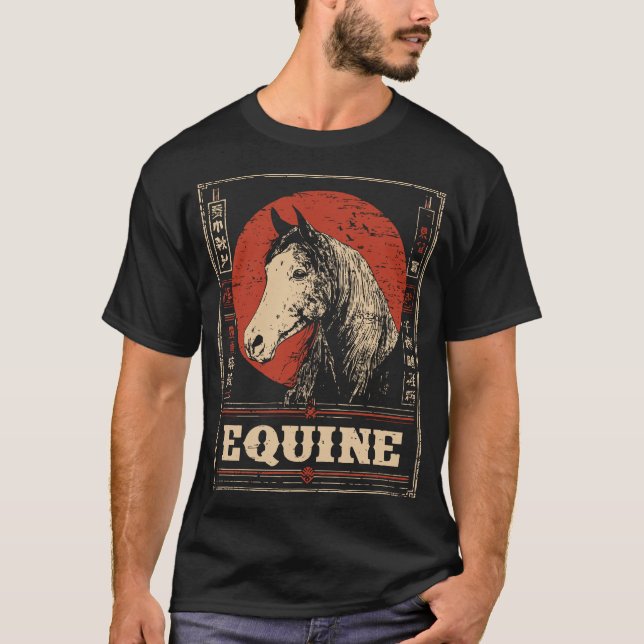T-shirt Portrait de cheval Majestic Design équestre (Devant)