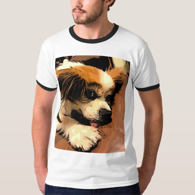 T-shirt portrait de chien (Devant)