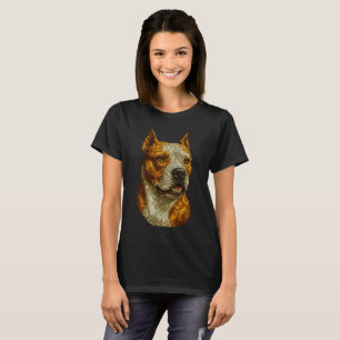 T-shirt Portrait de chien Pitbull