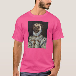 T-shirt Portrait de chien Pug Renaissance Peinture médiéva