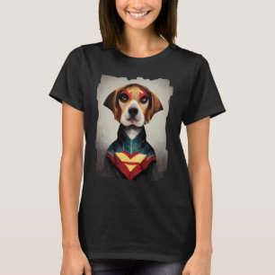 T-shirt Portrait de chien super-héros Beagle
