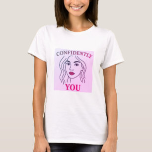 T-shirt Portrait de femme au trait élégant – Visage minima