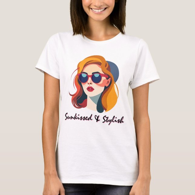 T-shirt Portrait de femme cool Retro (Devant)