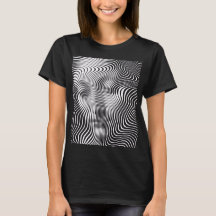 Portrait de femme en onde d'illusion optique abstr