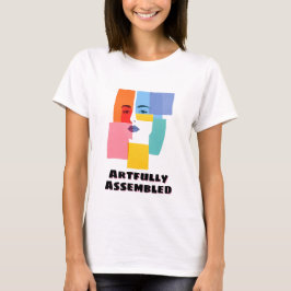 T-shirt Portrait de femme géométrique Abstrait