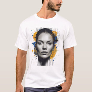 T-shirt Portrait de femme réaliste Art abstrait cadeau mod
