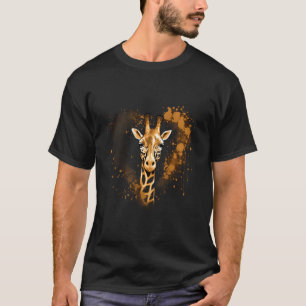 T-shirt Portrait de girafe Coeur Éclaboussure Art Africain