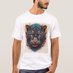 T-shirt Portrait de léopard cosmique avec effet mystique