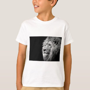 T-shirt Portrait de Lion noir blanc - Photographie d'anima