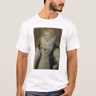 T-shirt Portrait de Madame élisabéthaine avec un perroqu