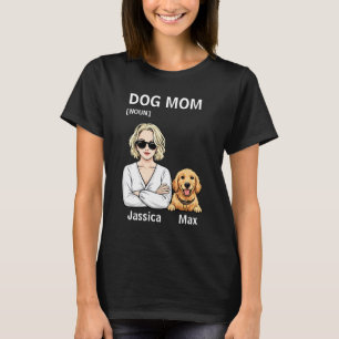 T-shirt Portrait de Maman Chien avec Art de Golden Retriev