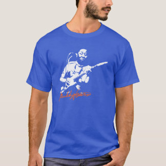 T-shirt Portrait de Muddy Waters à la guitare, légende emb