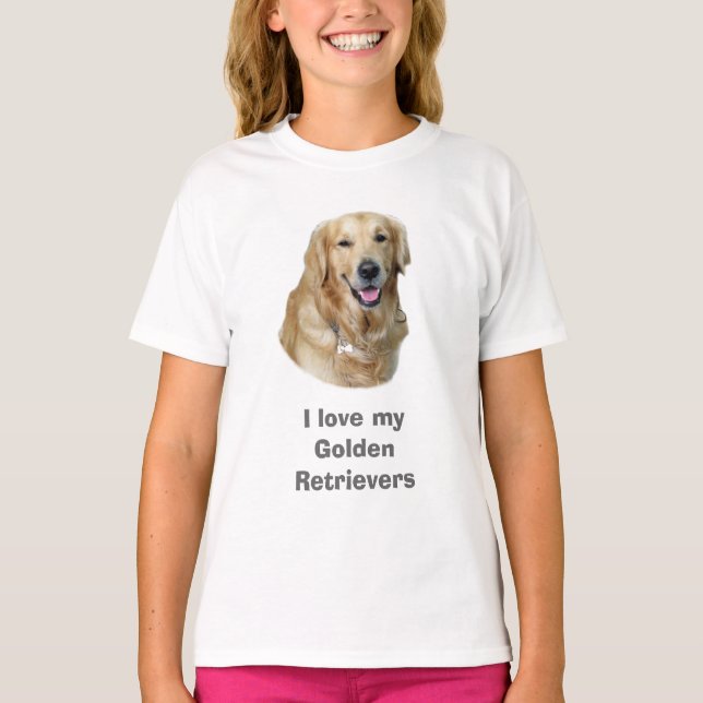 T-shirt Portrait de photo de chien de golden retriever (Devant)