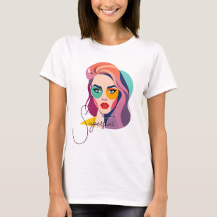 T-shirt Portrait de Pop Art Vibrant
