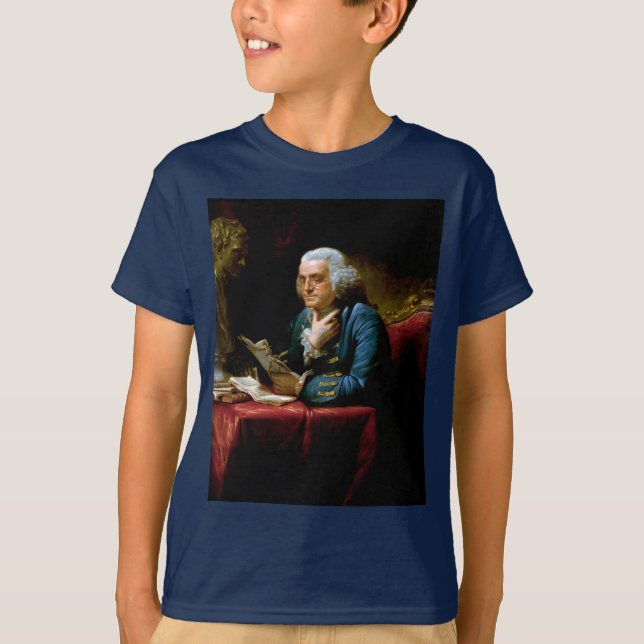 T-shirt Portrait de pouce, Benjamin Franklin Père fondateu (Devant)