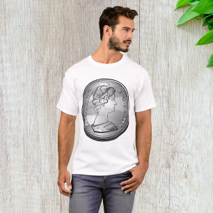 T-shirt Portrait de reine sur pièce d'argent