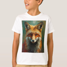 T-shirt Portrait de Renard Rouge Artistique - Peinture à l