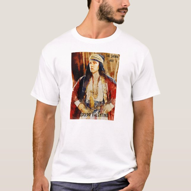 T-shirt Portrait de Rudolph Valentino en tant que cheik (Devant)