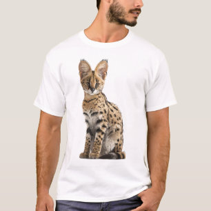 T-shirt Portrait de Serval Tacheté Majestueux pour Hommes