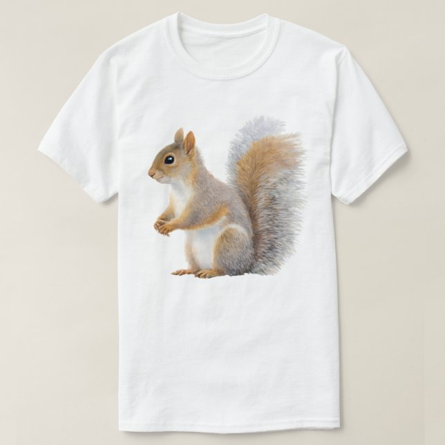 T-shirt Portrait de squirrel réaliste (Design devant)