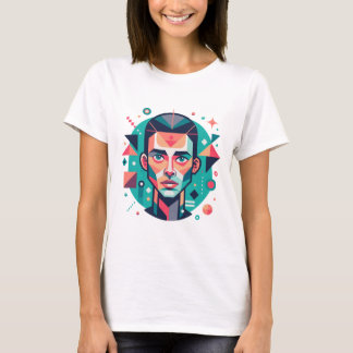 T-shirt Portrait de visage géométrique