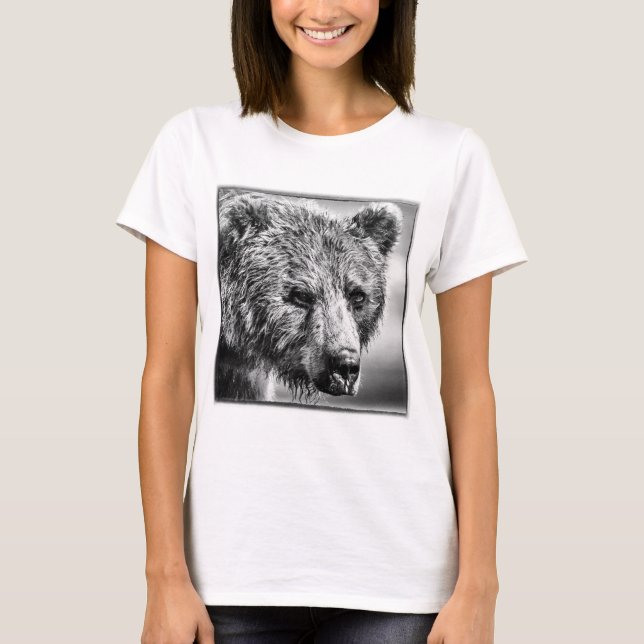 T-shirt Portrait d'ours grizzli (Devant)