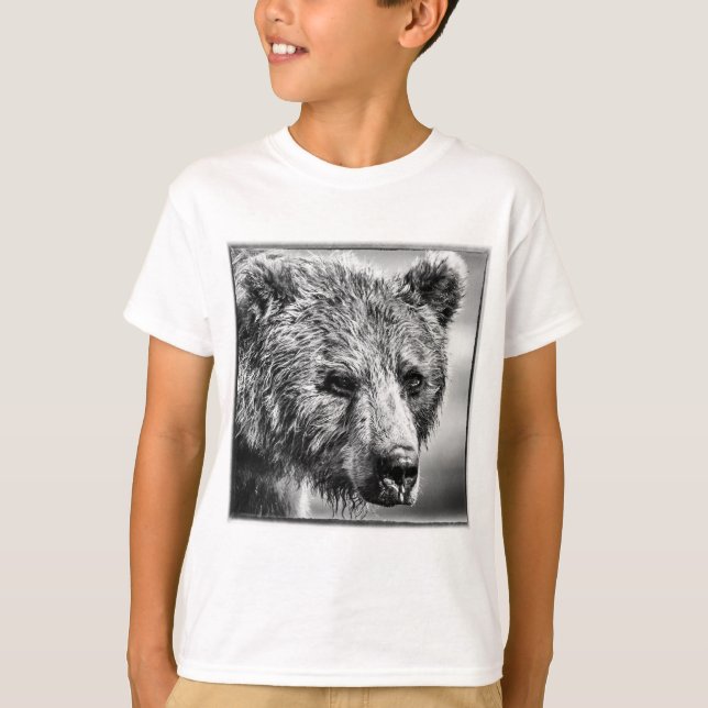 T-shirt Portrait d'ours grizzli (Devant)