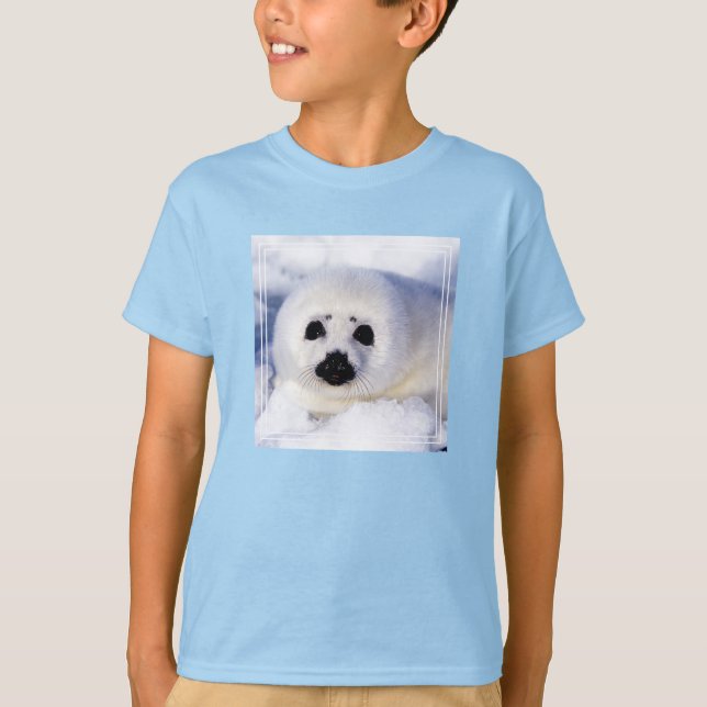 T-shirt Portrait d'une cuve de phoque de la harpe (Devant)