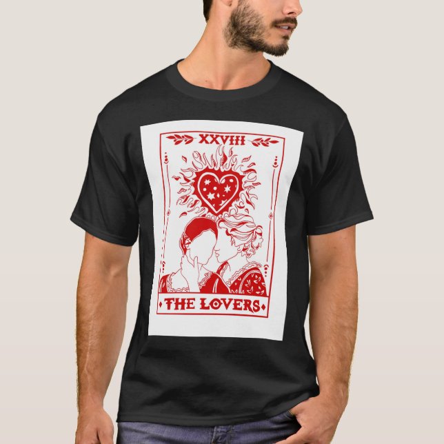T-shirt Portrait d'une dame en feu - Carte Tarot Design Cl (Devant)