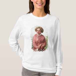 T-shirt Portrait d'une jeune fille avec un rose