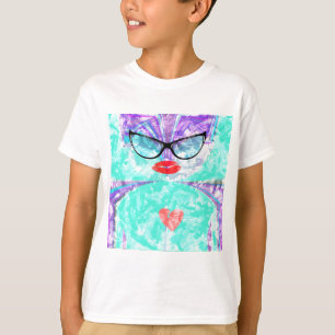 T-shirt Portrait Fantaisiste de Coeur en Selfie Fond Sarce