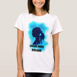 T-shirt Portrait Femmes Star Galaxy Chase ton rêve