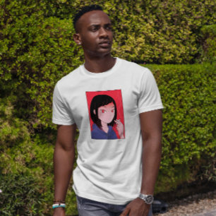 T-shirt Portrait Fumeur d'Anime fille