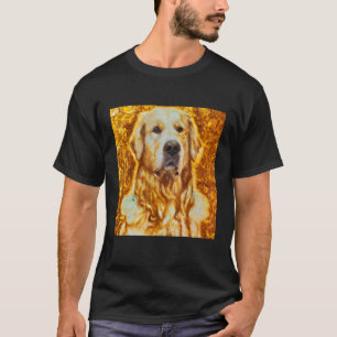 T-shirt Portrait Golden Retriever Gustav Klimt Style 1
