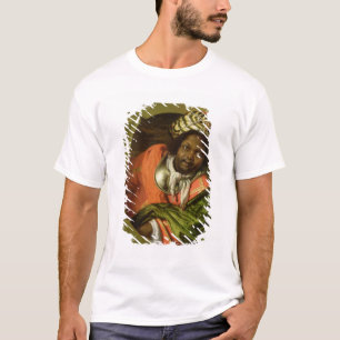 T-shirt Portrait Moor tenant un drapeau à une fenêtre