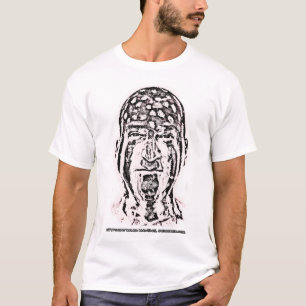 T-shirt Portrait noir et blanc sur blanc