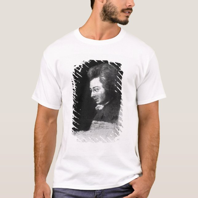 T-shirt Portrait non fini de Wolfgang Amadeus Mozart (Devant)