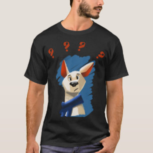 T-shirt portrait peint du chien demandant sur l'arrière - 