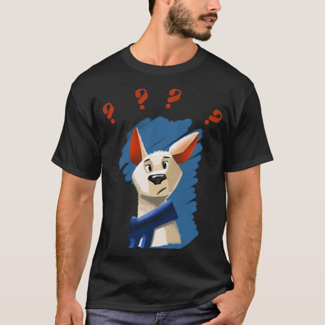 T-shirt portrait peint du chien demandant sur l'arrière -  (Devant)