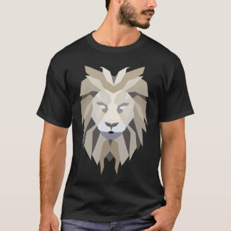 T-shirt Portrait polygonal frais de lion