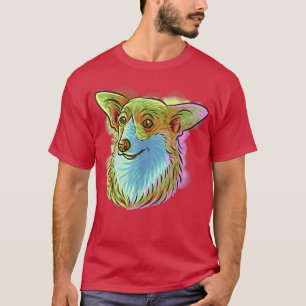 T-shirt Portrait Pop Art coloré Corgi Chien Maman Mère Mèr