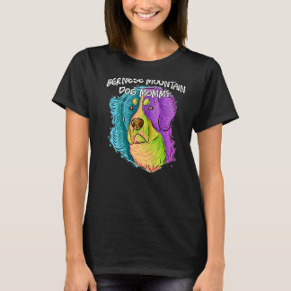 T-shirt Portrait Pop coloré Bernese Mountain Dog Maman Mam