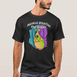T-shirt Portrait Pop coloré Bernese Mountain Dog Maman Mam