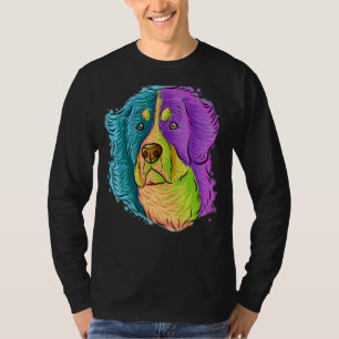 T-shirt Portrait Pop coloré Bernese Mountain Dog Mom Mot