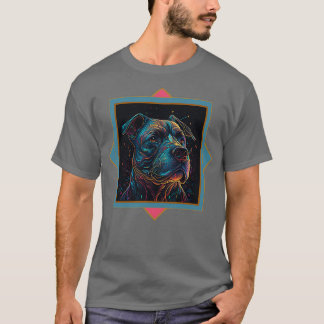 T-shirt Portrait Psychédélique Pit Bull