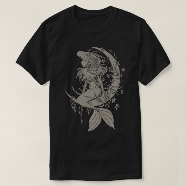 T-shirt Portrait style tatouage petite sirène (Design devant)