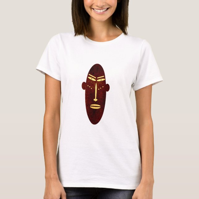 T-shirt Portrait tribal africain Abstrait (Devant)
