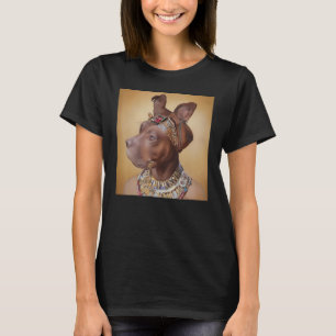 T-shirt portrait visage d'un chien ancien sous le nom de C